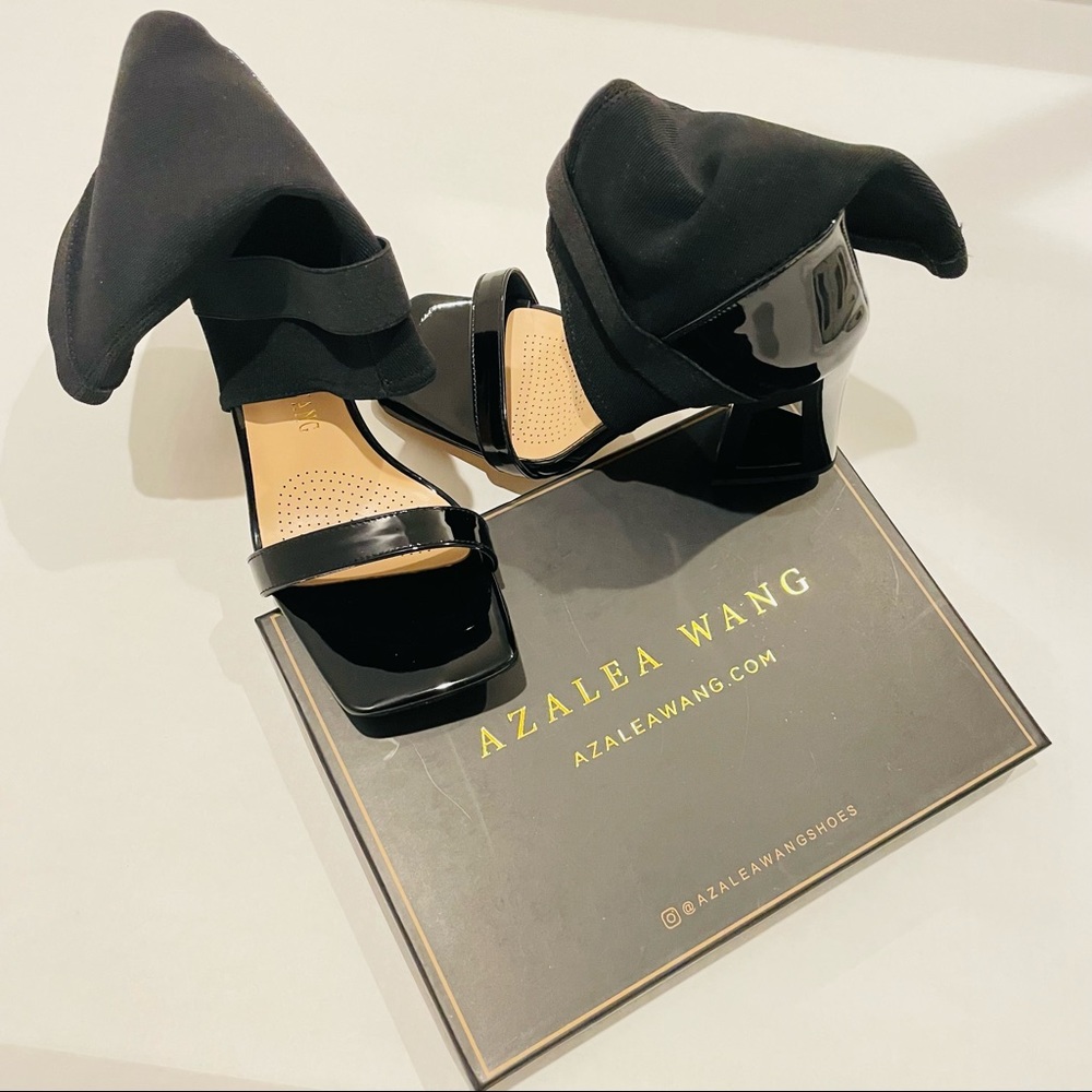 AZALEA WANG - Chunky Heel Sandals Bootie Black - Picture 16 of 16